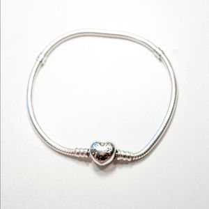 Pandora Heart Clasp Snake Chain Bracelet